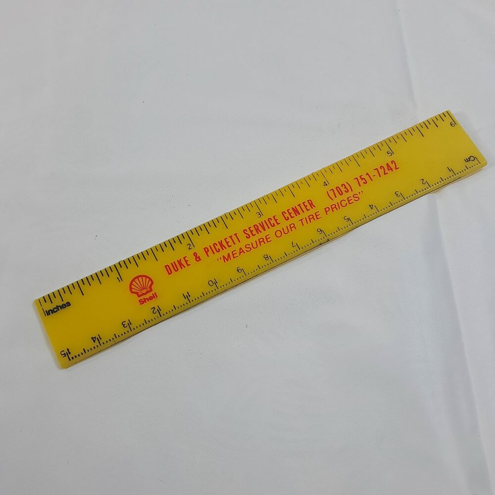 Shell gas station Ruler Duke & Pickett Service Center‎ tires yellow plastic